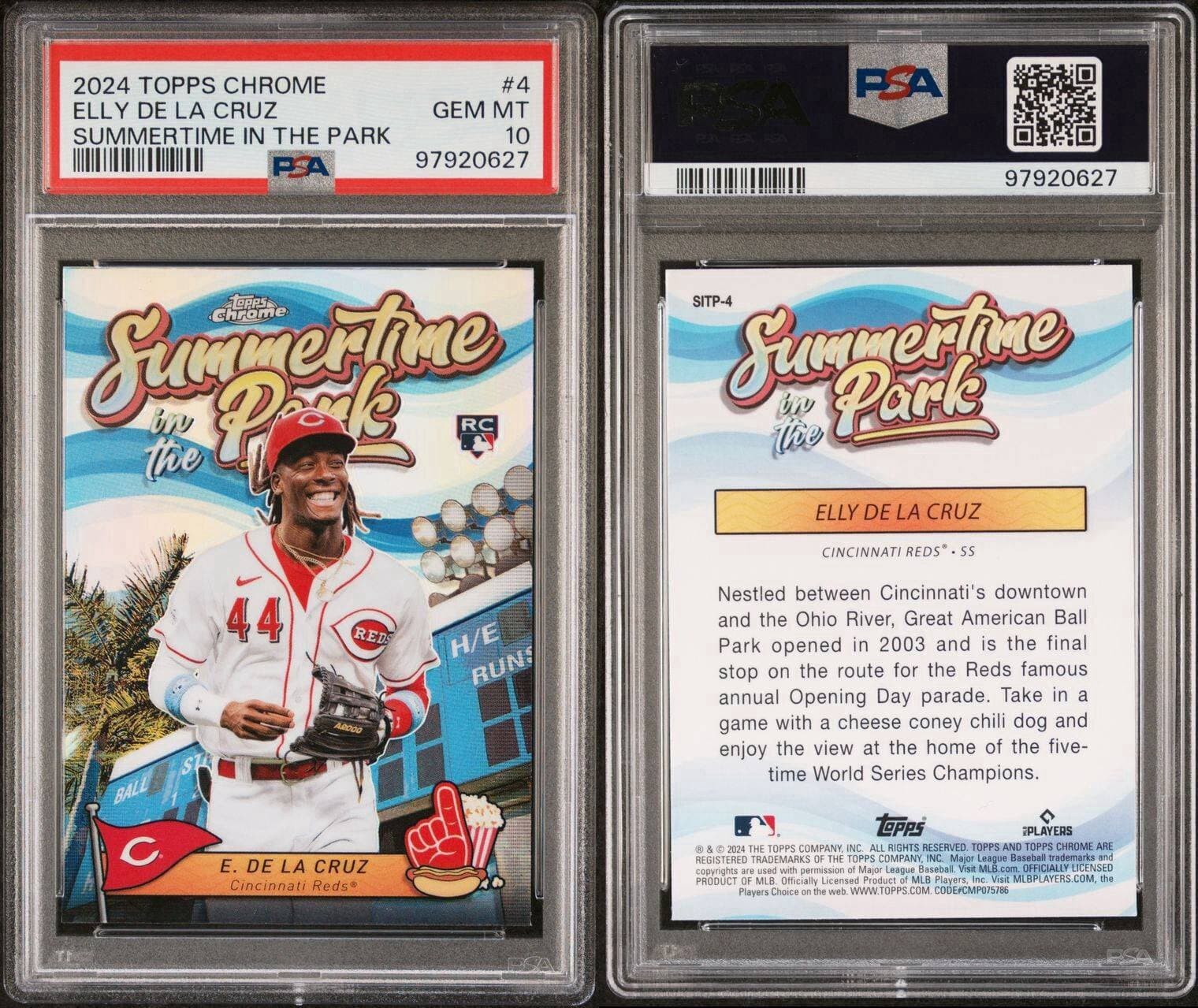 Elly De La Cruz 2024 Topps Chrome #4 Summer Time In The Park PSA 10 RC Reds