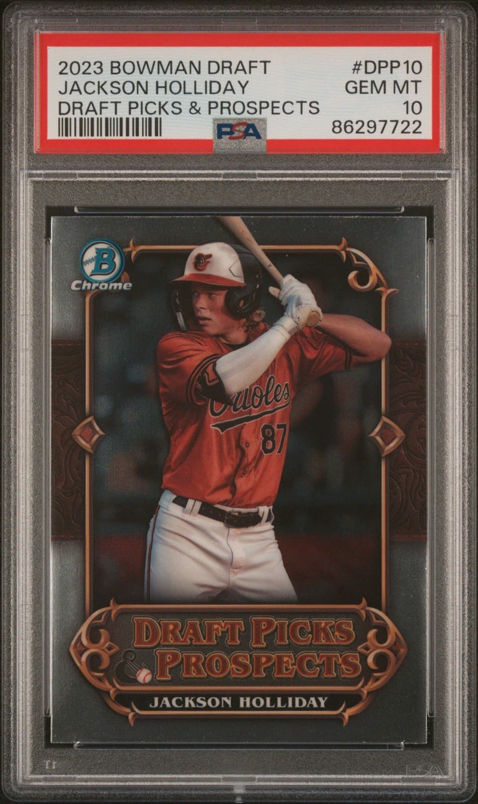 2023 Bowman Draft - Draft Picks & Prospects Jackson Holliday #DPP-10 (RC) PSA 10