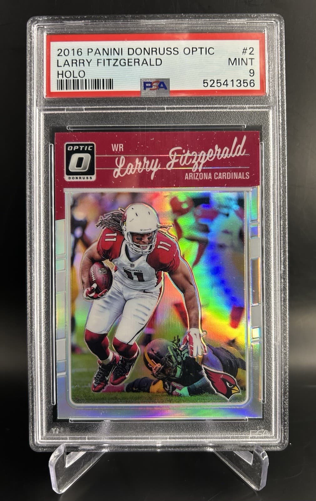 2016 Panini Donruss Optic - Larry Fitzgerald Holo Refractor. PSA 9 Mint