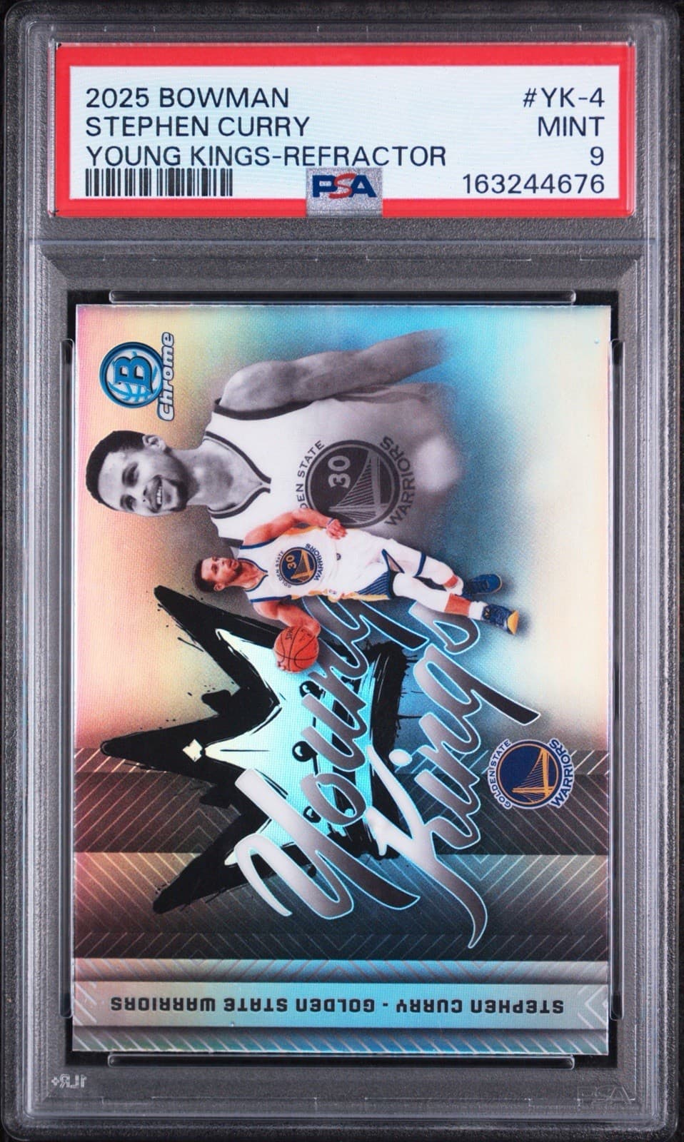 2025 Bowman Chrome - Stephen Curry Young Kings Refractor #YK-4. PSA 9 MINT