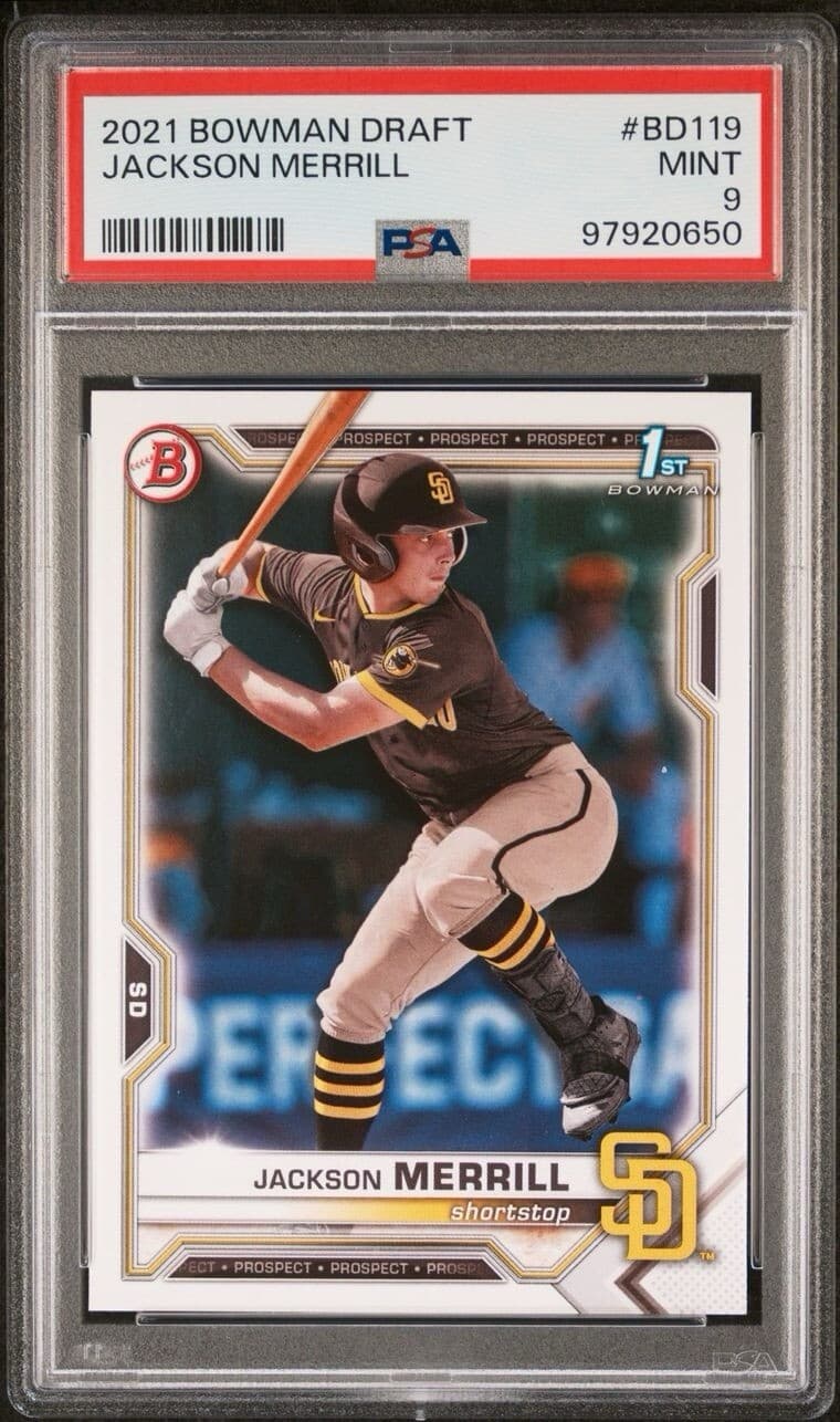 2021 BOWMAN DRAFT JACKSON MERRILL #BD119 PSA 9 MINT 1ST BOWMAN