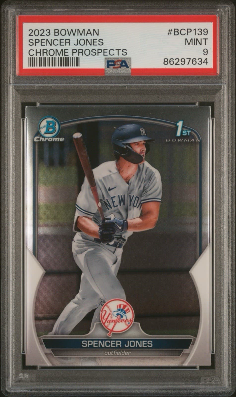 2023 Bowman - Chrome Prospects Spencer Jones #BCP-139 (RC). PSA 9 MINT
