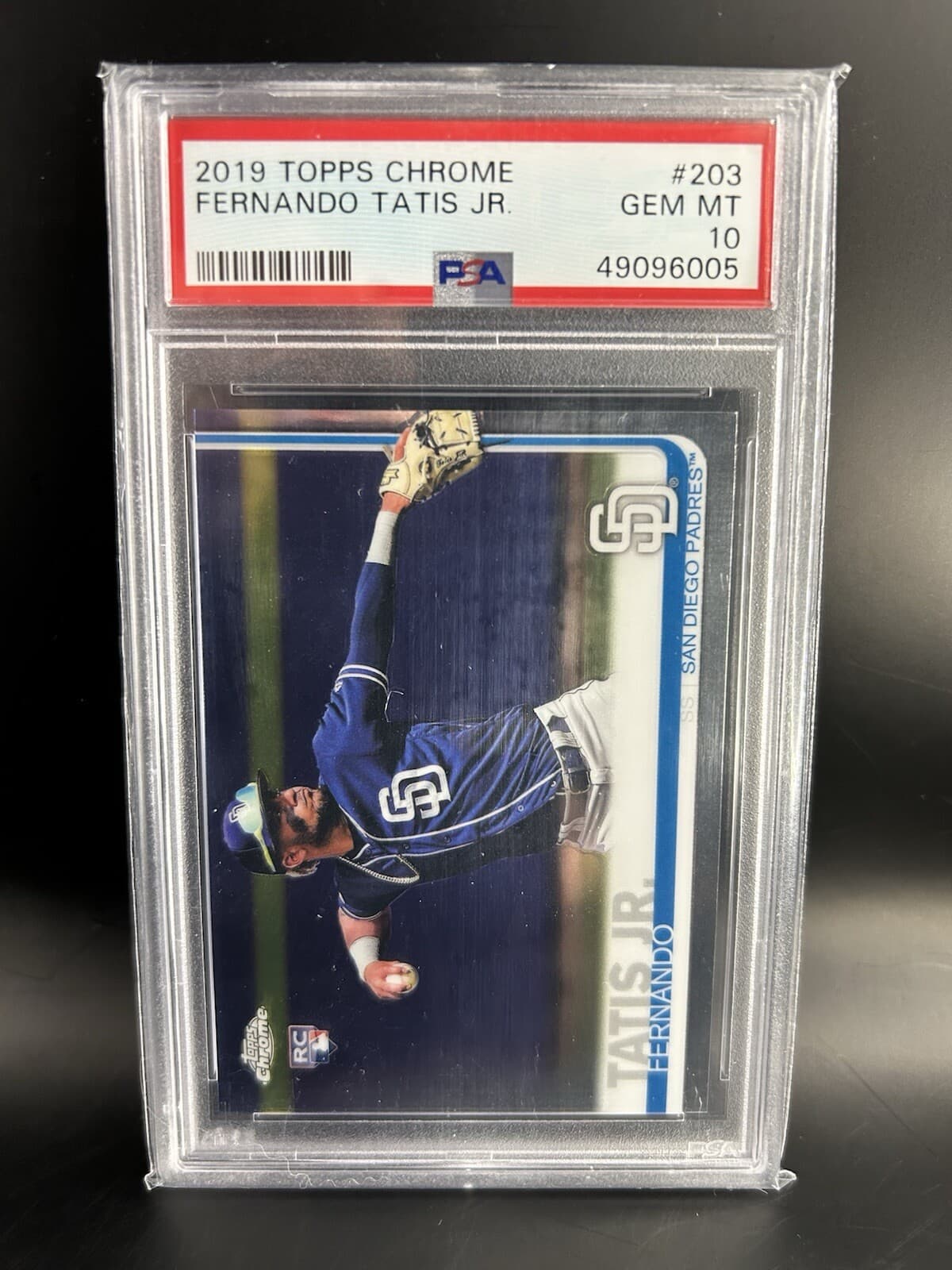 2019 Topps Chrome - #203 Fernando Tatís Jr. (RC). PSA 10.