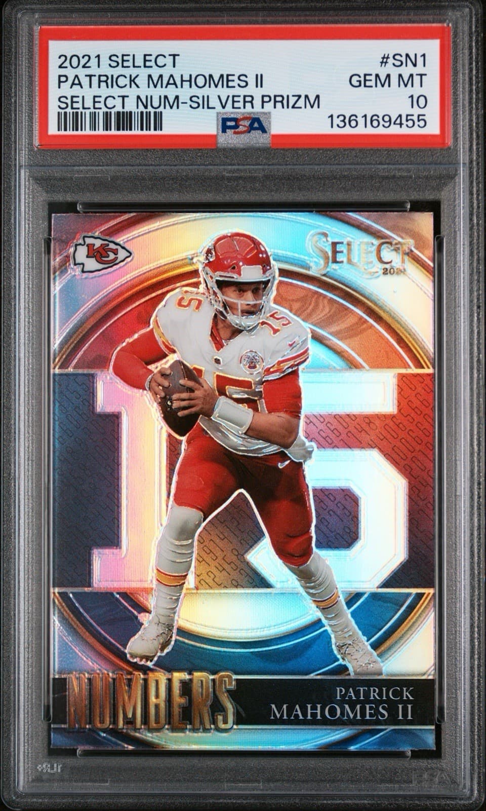 2021 Select Patrick Mahomes II Select Numbers - Silver Prizm. PSA 10. Pop 12!