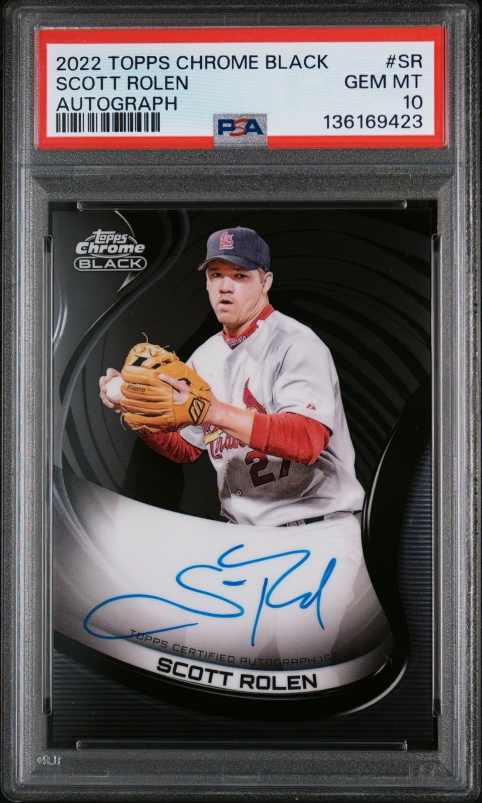 2022 Topps Chrome Black #CBA-SR Scott Rolen Autograph. PSA 10 GEM MINT. Low Pop!