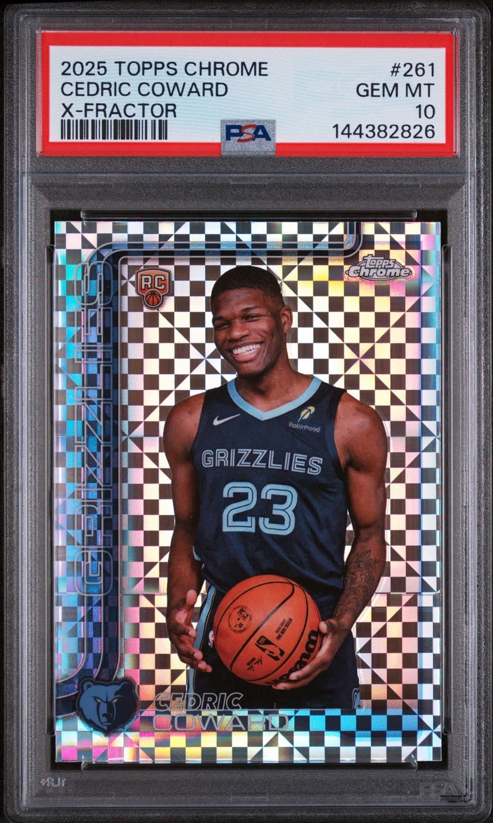 2025-26 Topps Chrome - Cedric Coward #261 X-Fractor (RC). PSA 10 GEM MT