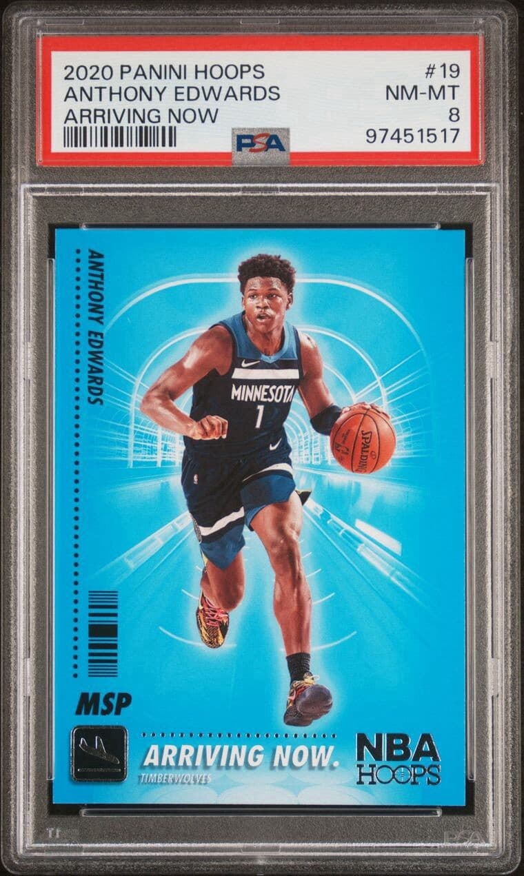 2020 Panini Hoops Anthony Edwards (RC) #19 Arriving Now. PSA 8 NM-MT