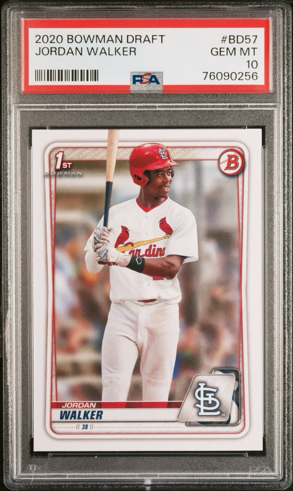 2020 Bowman Draft - Jordan Walker #BD-57 (RC). PSA 10 GEM MT.