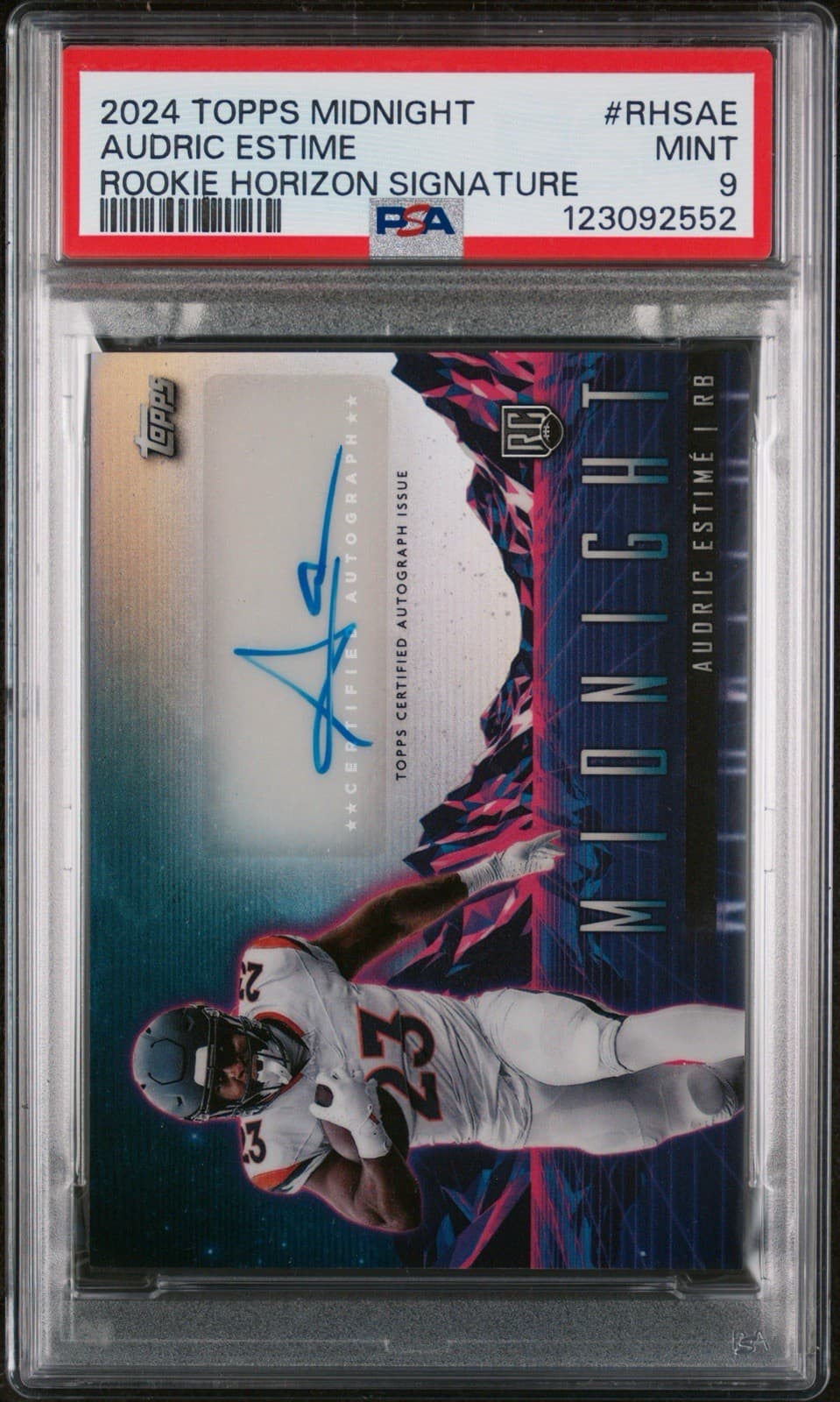 2024 Topps Midnight - Rookie Horizon Signatures Audric Estime #RHS-AE. PSA 9