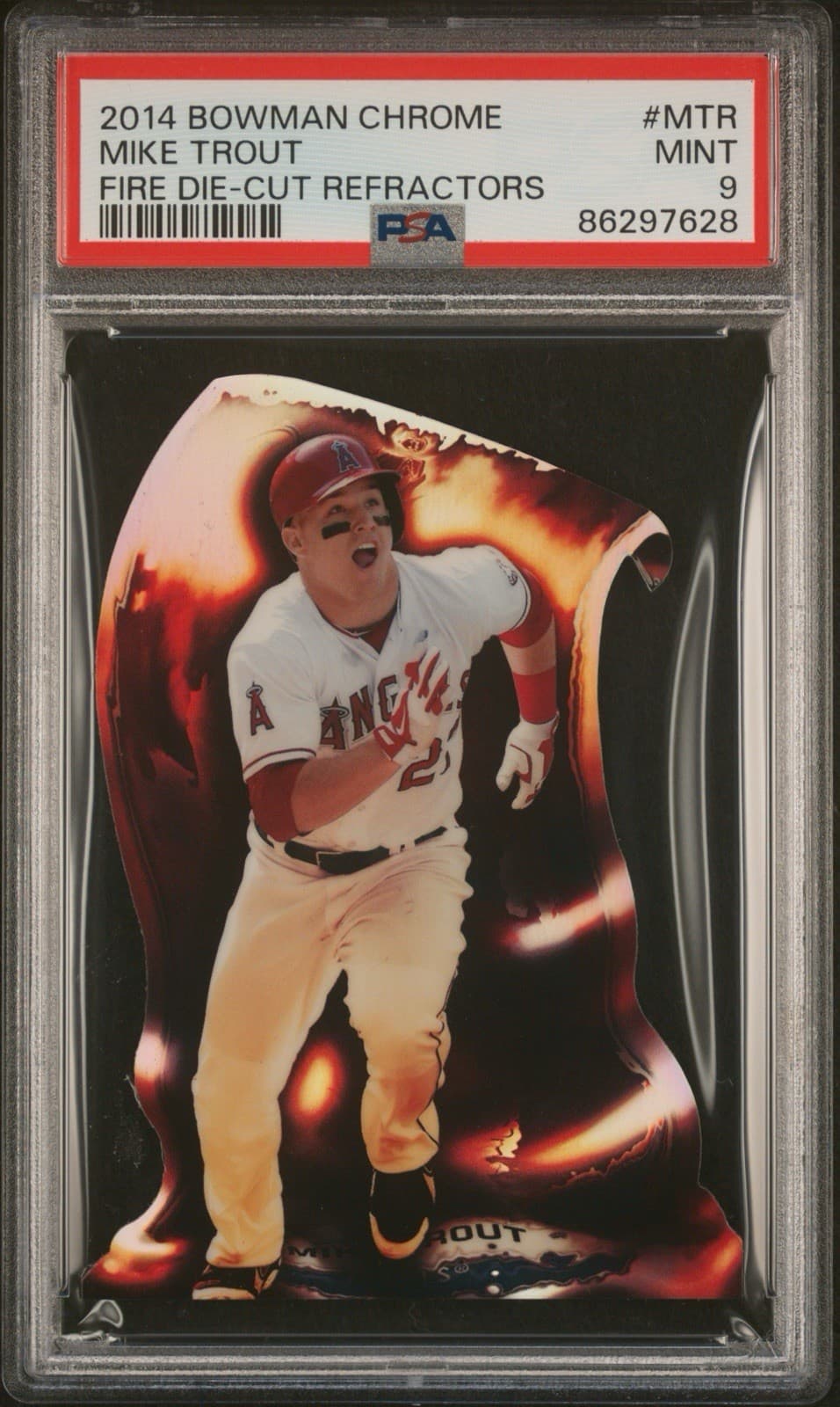 2014 Bowman Chrome Fire Die-Cut Refractors #MTR Mike Trout MINT PSA 9 Mint
