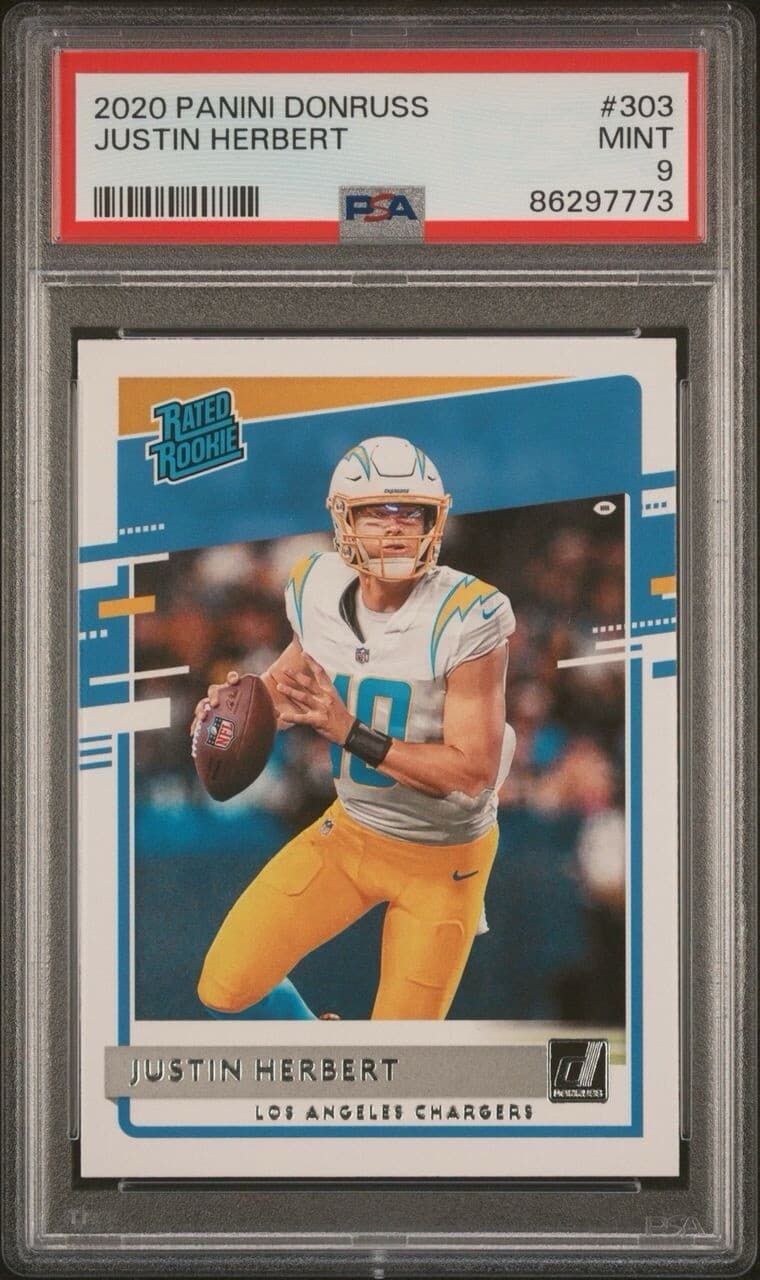 2020 Panini Donruss #303 Justin Herbert PSA 9
