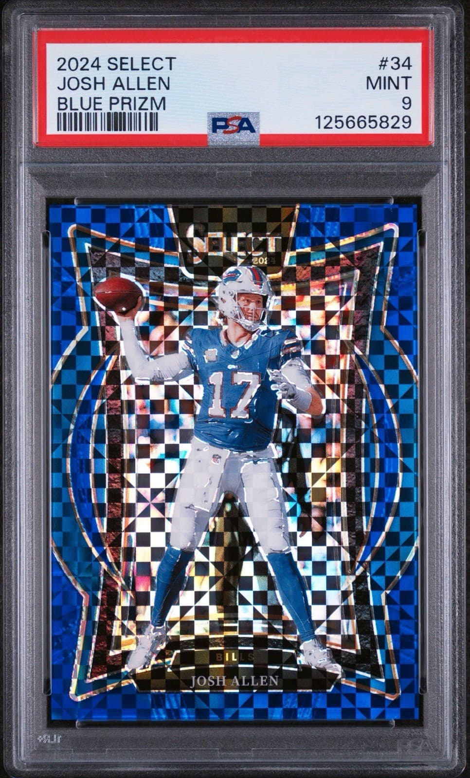 2024 Panini Select Concourse Josh Allen Blue Prizm /249. Color Match. PSA 9 MINT