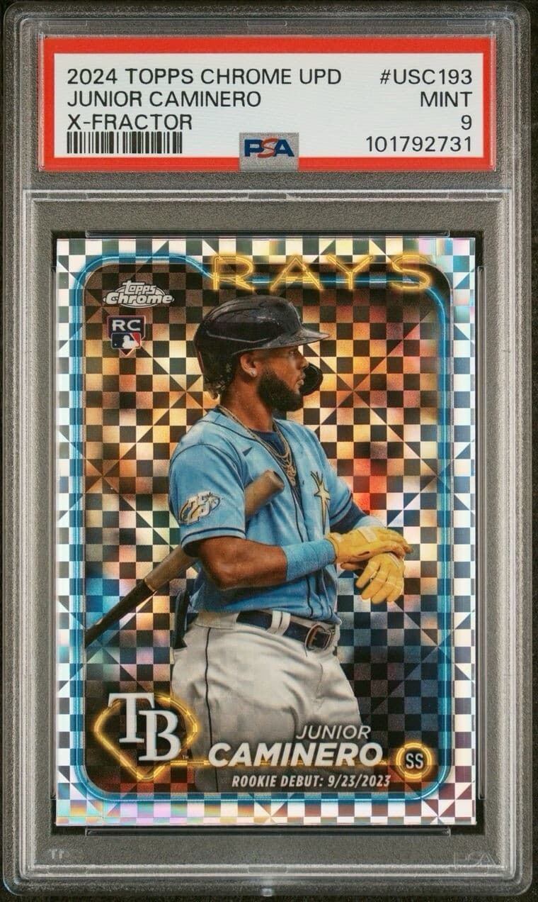 2024 Topps Chrome Update - Junior Caminero Rookie Debut X-Fractor #USC193. PSA 9
