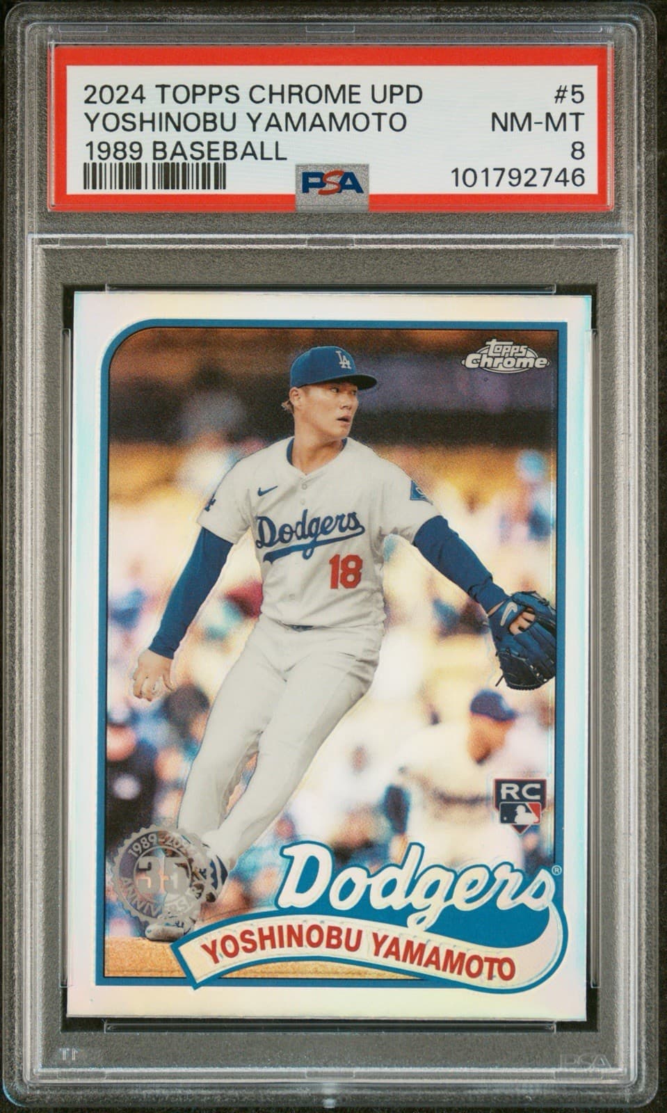 2024 Topps Chrome Update Series - 1989 Topps Baseball Yoshinobu Yamamoto. PSA 8